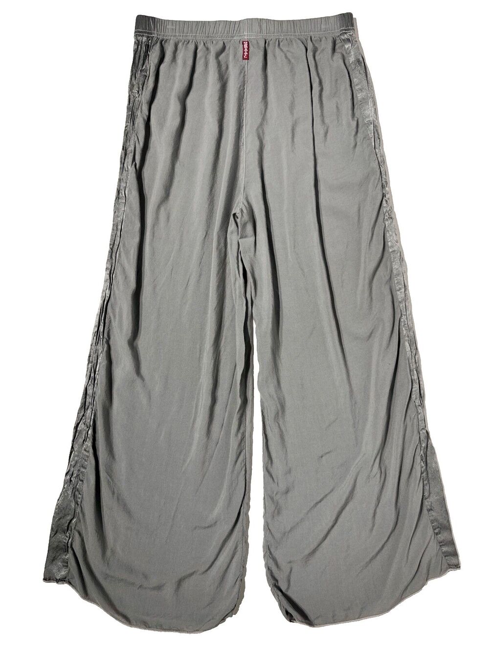 Hard Tail Forever Gray Rayon Wide Leg Pants Elastic High Waist Women Size L (A3) - Picture 2 of 8